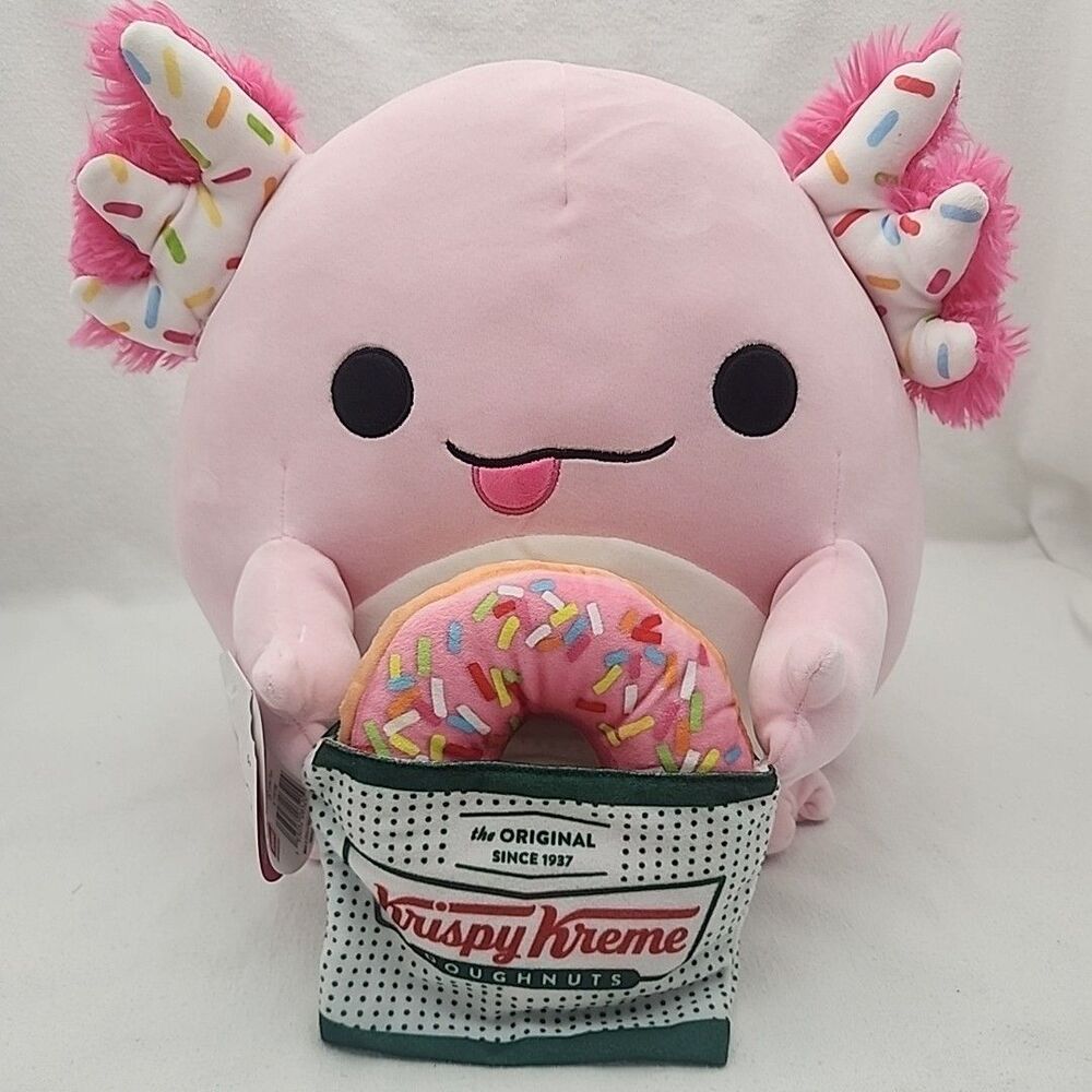 Stuffed Krispy Kreme Snackles Series 2 Axolotl Abbie Doughnut 14 In Cream NEW